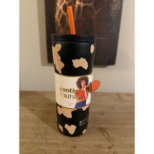 Contigo Ally Love Streeterville Tumbler 24oz Cow Print Black Tan Stainless Steel